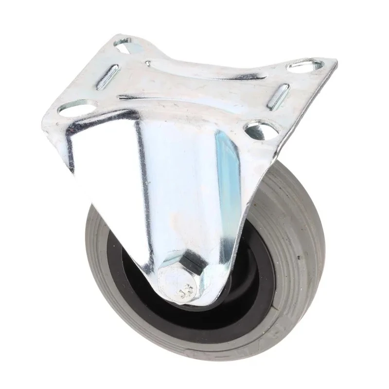 RS PRO Fixed Castor 70 kg Capacity 75 mm Wheel Diameter Rubber Tyre Nylon Hub 828-6300