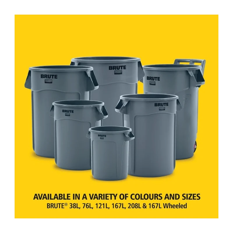 Rubbermaid Commercial Products BRUTE 121L Blue Snap-On Polyethylene Waste Bin FG263200BLUE
