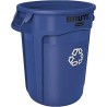 Rubbermaid Commercial Products BRUTE 75L Blue Polyethylene Wheeled Waste Bin FG262073BLUE
