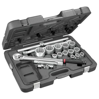 Facom 15-Piece 3/4 in 12 Point Socket Set Chrome Vanadium Steel KL.501