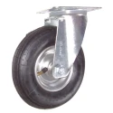 Guitel Hervieu Swivel Castor with 75 kg Load Capacity, 200 mm Wheel Diameter, Pressed Steel Frame, Bright Zinc Plated 687072