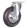 Guitel Hervieu Swivel Castor with 75 kg Load Capacity, 200 mm Wheel Diameter, Pressed Steel Frame, Bright Zinc Plated 687072