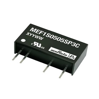 Murata Power Solutions MEF1 DC/DC Converter, 5V DC Output, 200 mA, 12.6V DC Input, 1W Power, Through Hole Package MEF1