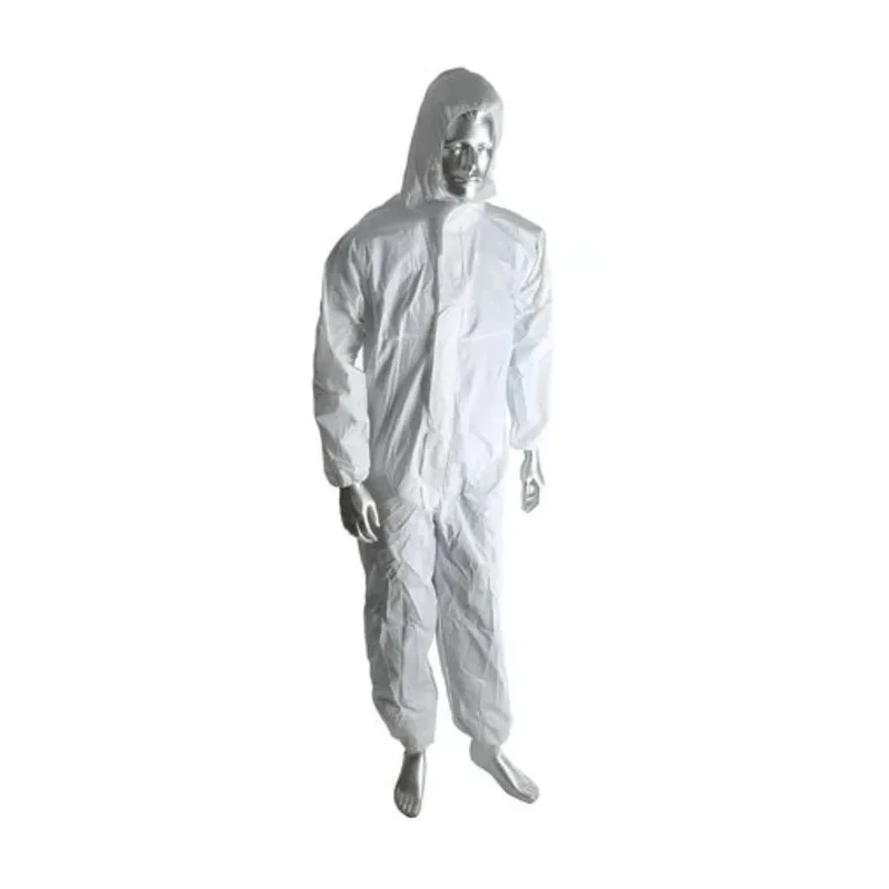RS PRO White Disposable Coverall, Medium Size, 660 mm Chest, Hooded, Cleanroom Polyethylene Material 829-5243