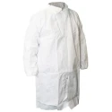 RS PRO White Unisex Visitor Coat XL Cleanroom Polyethylene Zipper Closure 829-5240
