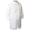 RS PRO White Unisex Visitor Coat XL Cleanroom Polyethylene Zipper Closure 829-5240