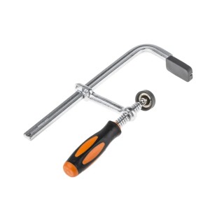 RS PRO 200 mm x 80 mm F Clamp, Chrome Finish Steel Construction, Quick Release Handle 829-6192