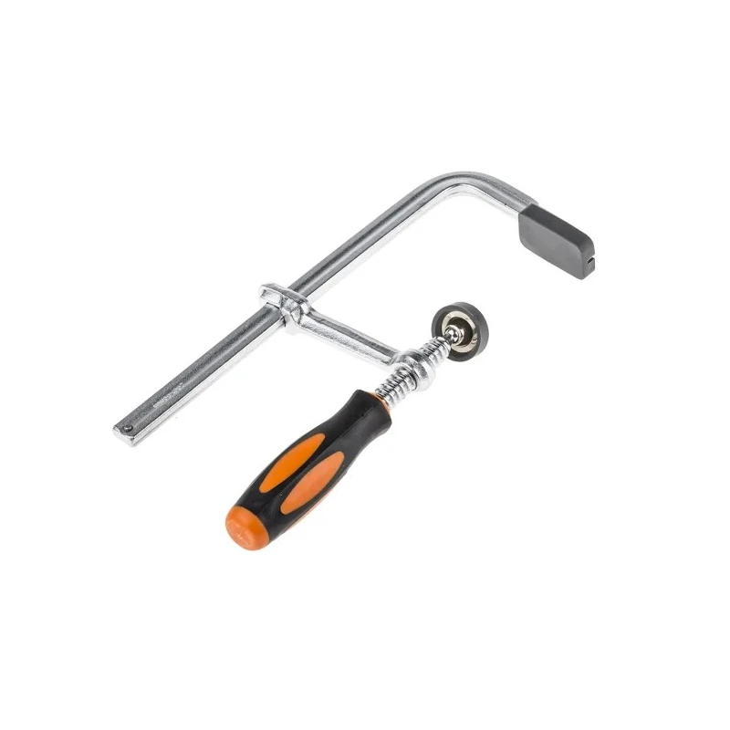 RS PRO 200 mm x 80 mm F Clamp, Chrome Finish Steel Construction, Quick Release Handle 829-6192