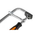 RS PRO 200 mm x 80 mm F Clamp, Chrome Finish Steel Construction, Quick Release Handle 829-6192