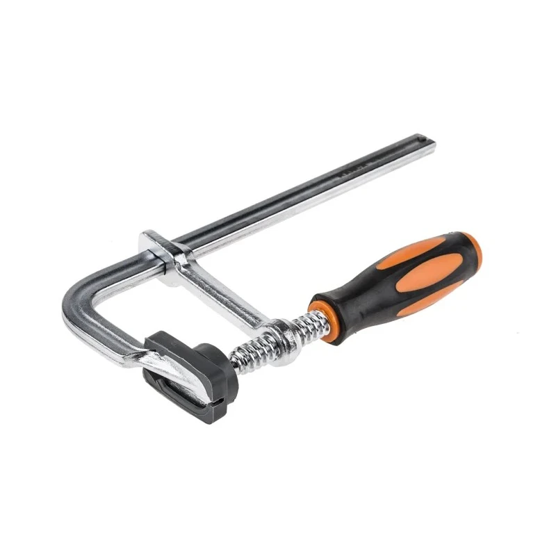 RS PRO 200 mm x 80 mm F Clamp, Chrome Finish Steel Construction, Quick Release Handle 829-6192