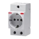 ABB 16A Grey 1 Gang Plug Socket Indoor Type L Italian DIN Rail Mount 250V 2CSM112000R0701 M1173-L