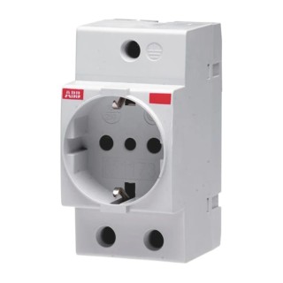 ABB 16A Grey 1 Gang Plug Socket Indoor Type L Italian DIN Rail Mount 250V 2CSM112000R0701 M1173-L