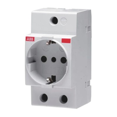 ABB 16A Grey 1 Gang Plug Socket Indoor Type L Italian DIN Rail Mount 250V 2CSM112000R0701 M1173-L
