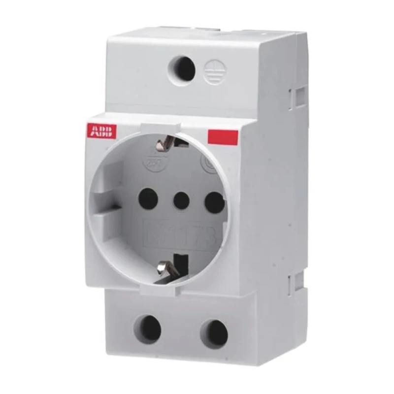 ABB 16A Grey 1 Gang Plug Socket Indoor Type L Italian DIN Rail Mount 250V 2CSM112000R0701 M1173-L