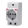 ABB 16A Grey 1 Gang Plug Socket Indoor Type L Italian DIN Rail Mount 250V 2CSM112000R0701 M1173-L