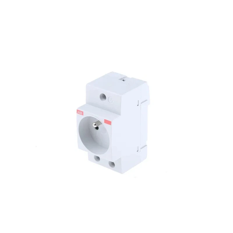 ABB 16A Grey 1 Gang Plug Socket M1174 Indoor Type E French 250V DIN Rail Mount 2CSM110000R0711