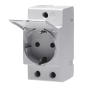 ABB 16A Grey 1 Gang Plug Socket Indoor Type F DIN Rail Mount 250V 2CSM211000R0721 M1175-C
