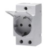 ABB 16A Grey 1 Gang Plug Socket Indoor Type F DIN Rail Mount 250V 2CSM211000R0721 M1175-C