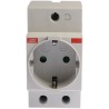 ABB 16A Grey 1 Gang DIN Rail Mounted Plug Socket Type F Indoor 250V M1175 2CSM210000R0721 M1175