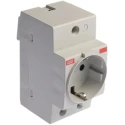ABB 16A Grey 1 Gang DIN Rail Mounted Plug Socket Type F Indoor 250V M1175 2CSM210000R0721 M1175