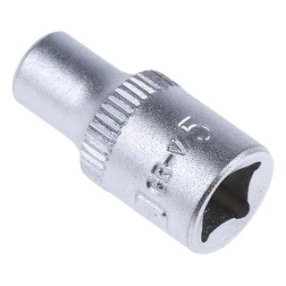RS PRO 1/4 in Drive 5 mm 6 Point Square Socket 830-3990