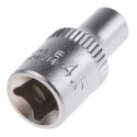 RS PRO 1/4 in Drive 4.5 mm 6 Point Square Chrome Vanadium Steel Socket 830-3997