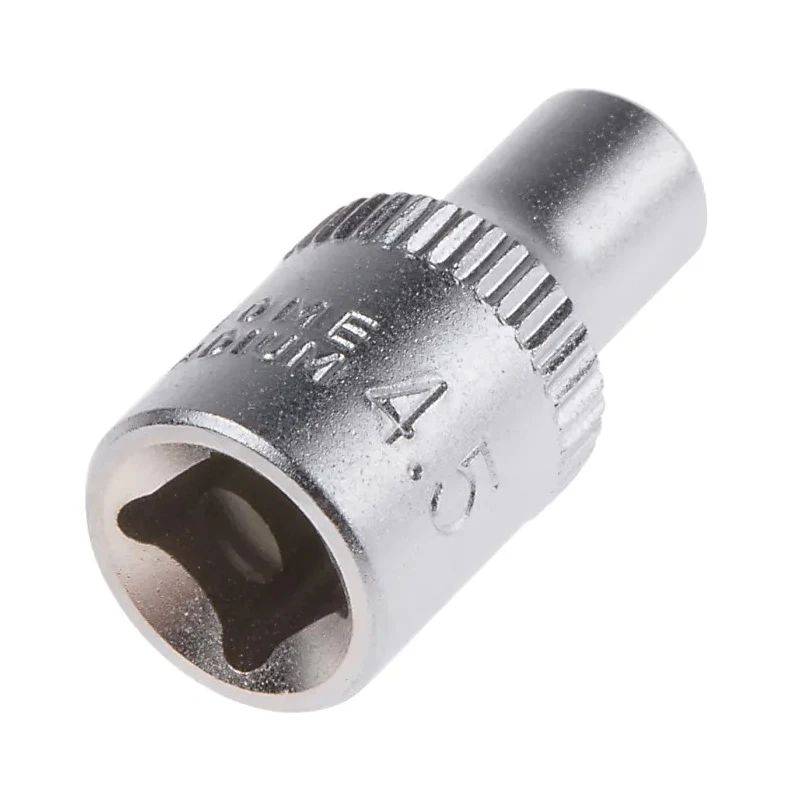 RS PRO 1/4 in Drive 4.5 mm 6 Point Square Chrome Vanadium Steel Socket 830-3997