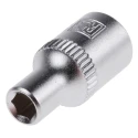 RS PRO 1/4 in Drive 4.5 mm 6 Point Square Chrome Vanadium Steel Socket 830-3997