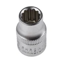 RS PRO 3/8 in Drive 9 mm 12 Point Square Socket Chrome Vanadium Steel Sand Blasted Finish 830-4038