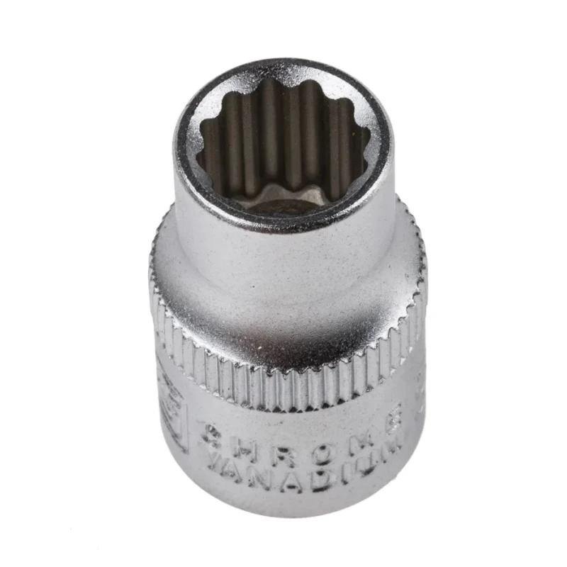 RS PRO 3/8 in Drive 9 mm 12 Point Square Socket Chrome Vanadium Steel Sand Blasted Finish 830-4038