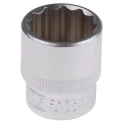 RS PRO 3/8 in Drive 19 mm 12 Point Square Chrome Vanadium Steel Socket 830-4060