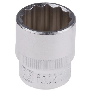 RS PRO 3/8 in Drive 19 mm 12 Point Square Chrome Vanadium Steel Socket 830-4060