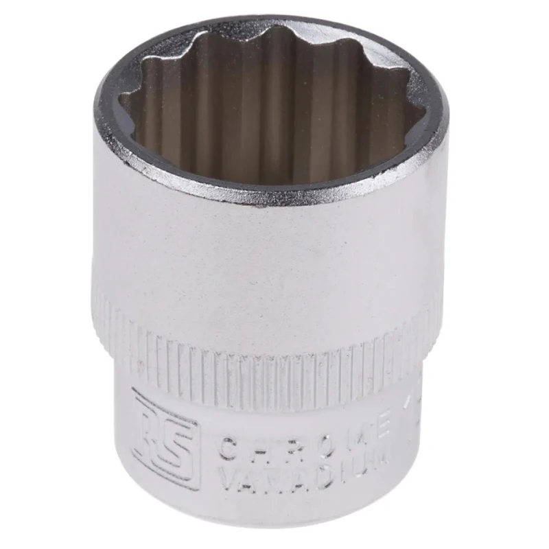 RS PRO 3/8 in Drive 19 mm 12 Point Square Chrome Vanadium Steel Socket 830-4060