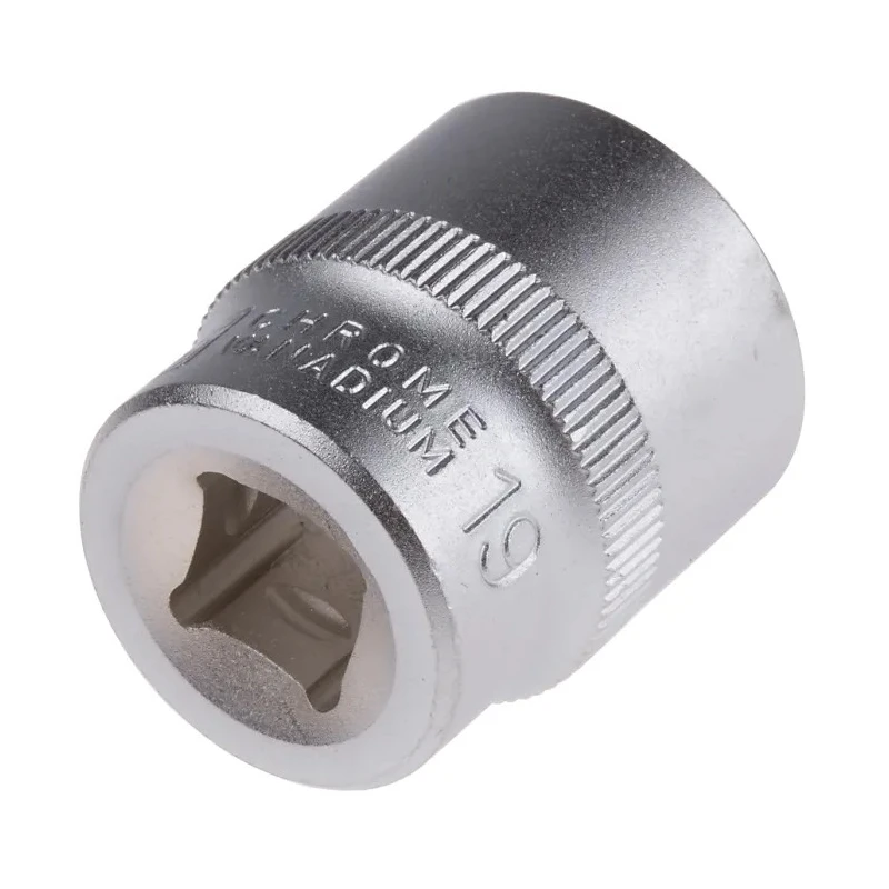 RS PRO 3/8 in Drive 19 mm 12 Point Square Chrome Vanadium Steel Socket 830-4060