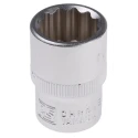 RS PRO 1/2 in Drive 18 mm 12 Point Square Chrome Vanadium Steel Socket 830-4120