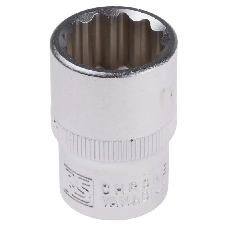 RS PRO 1/2 in Drive 18 mm 12 Point Square Chrome Vanadium Steel Socket 830-4120