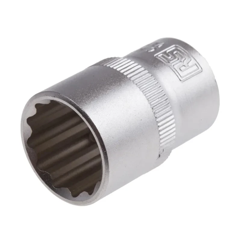RS PRO 1/2 in Drive 19 mm 12 Point Square Drive Chrome Vanadium Steel Socket 830-4123