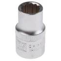 RS PRO 1/2 in Drive 12 mm 12 Point Square Chrome Vanadium Steel Socket 830-4108