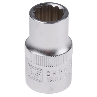 RS PRO 1/2 in Drive 12 mm 12 Point Square Chrome Vanadium Steel Socket 830-4108