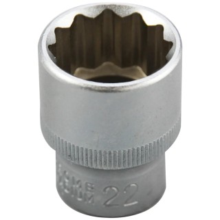 RS PRO 1/2 in Drive 22 mm 12 Point Square Chrome Vanadium Steel Socket 830-4139