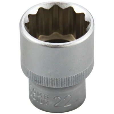 RS PRO 1/2 in Drive 22 mm 12 Point Square Chrome Vanadium Steel Socket 830-4139