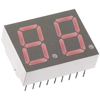 Broadcom 2 Character 7 Segment LED Display Red Anode Through Hole Mount HDSP-521E