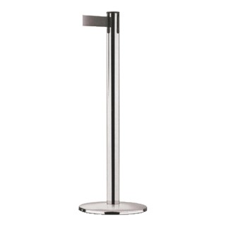 RS PRO Stainless Steel Safety Barrier with Black Polyester Retractable Tape 2.8m, 1m Height, Chrome Plated 829-9065