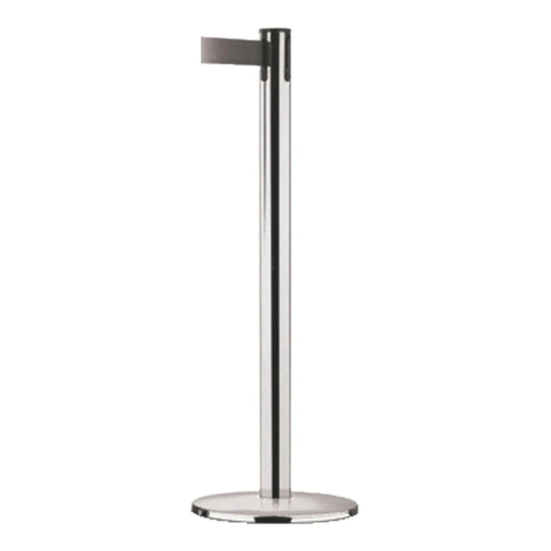 RS PRO Stainless Steel Safety Barrier with Black Polyester Retractable Tape 2.8m, 1m Height, Chrome Plated 829-9065