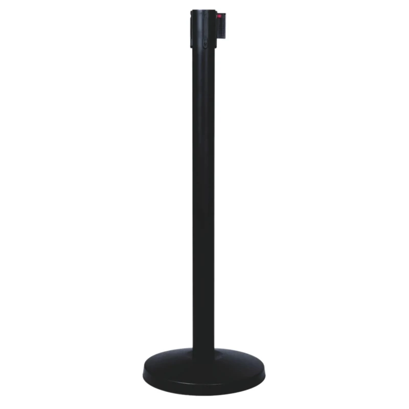 RS PRO Stainless Steel Retractable Safety Barrier with Black Polyester Tape 2.8 m Length 1m Height 829-9062