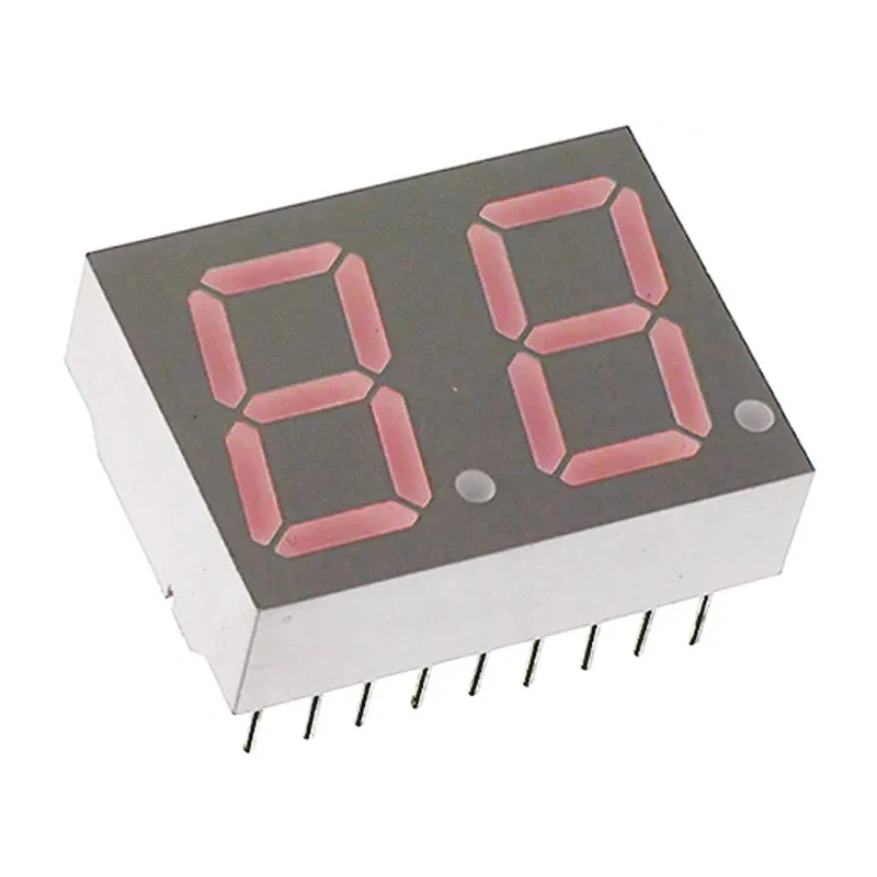 Broadcom 2-Digit 7 Segment Red LED Display Cathode Through Hole 7.8mm x 14.2mm HDSP-523E