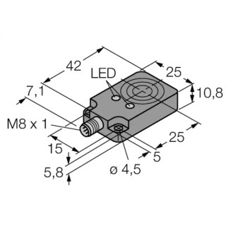 Turck Block Inductive Proximity Sensor M8 x 1 Thread PNP Output 30 V DC 200mA 8 mm Detection Bi8U-Q10-AP6X2-V1131