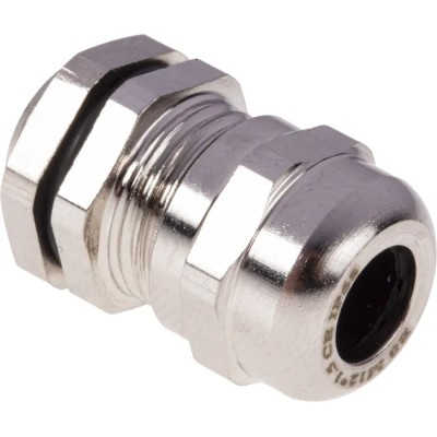 SIB RS PRO Metallic Nickel Plated Brass Cable Gland M12 Thread 3 mm Min. 6.5 mm Max. IP68 831-9012