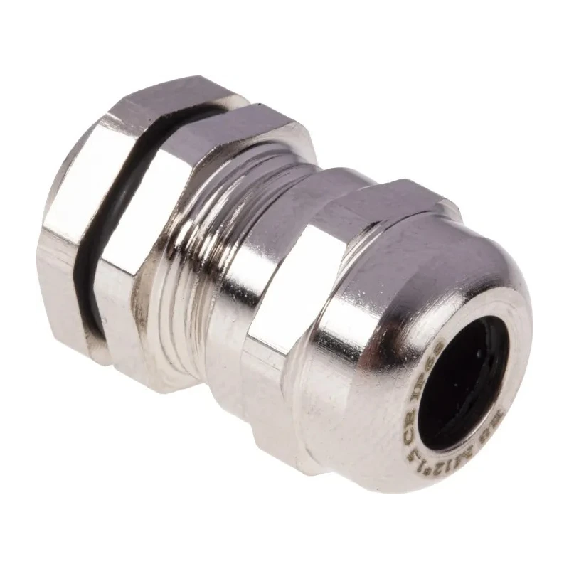 SIB RS PRO Metallic Nickel Plated Brass Cable Gland M12 Thread 3 mm Min. 6.5 mm Max. IP68 831-9012