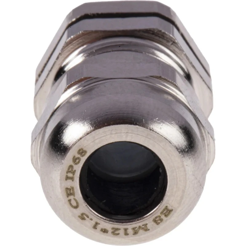 SIB RS PRO Metallic Nickel Plated Brass Cable Gland M12 Thread 3 mm Min. 6.5 mm Max. IP68 831-9012